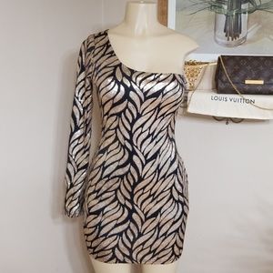 One shoulder sequin dress size(S) mini bodycon